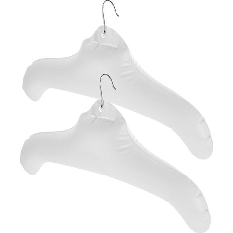 Juego de 2 perchas plegables e inflables，fabricadas en PVC resistente con gancho metálico，ideales para secar camisas (1/5)