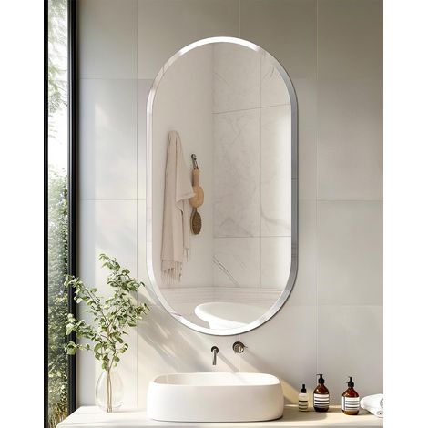 Specchio da Bagno Ovale Minimalista Ingresso 100x50cm (1/5)
