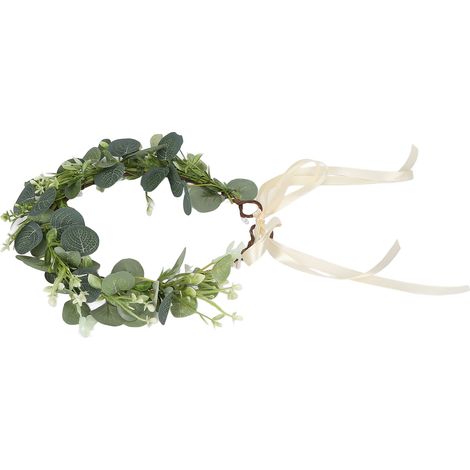 Couronne d'eucalyptus artificielle verte pour photos de vacances en bord de mer, déco estivale (1/5)