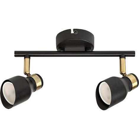 Plafonnier double orientable spots noir/or Lilou 2xGU10 Rabalux (1/4)