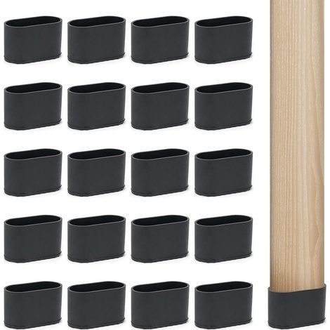 20 Protection Pied Embout de Chaise en Polyéthylène (PE) , Embout Boucho Tampon Escabeau Pied de Chaise, Protege Protection Meuble pour Meubles Pied de Table - 20 x 40 mm, Ovale (1/5)
