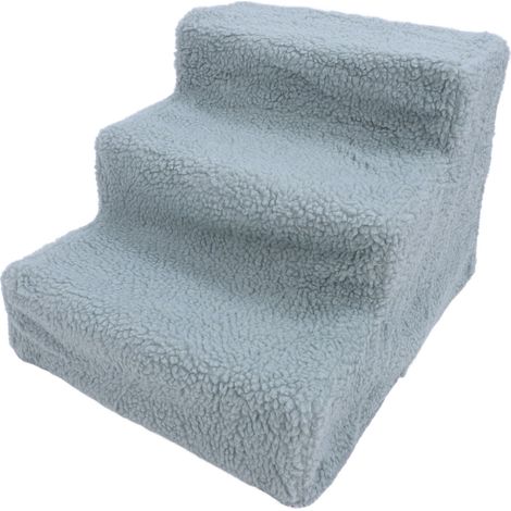 Rampe d'accès pour chien, facile à monter, antidérapante, en plastique résistant et tissu doux, portable, pour lits, canapés et chaises, grise. (1/5)