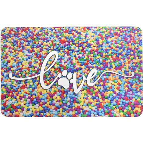 Tappeto Sottociotola Tovaglietta Pvc Impermeabile Antisfilo Antiscivolo Tappetino Cane Gatto Dis.B - 50x70 cm
