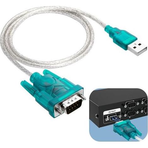 80cm Câble Adaptateur USB vers Série RS232, Convertisseur DB-9 (9 broches), Compatible Windows 10/8.1/8/7/Vista/XP/2000, Mac OS X 10.6+, Linux, Connexion pour Modems, GPS, Scanners de Codes-Barres (1/5)
