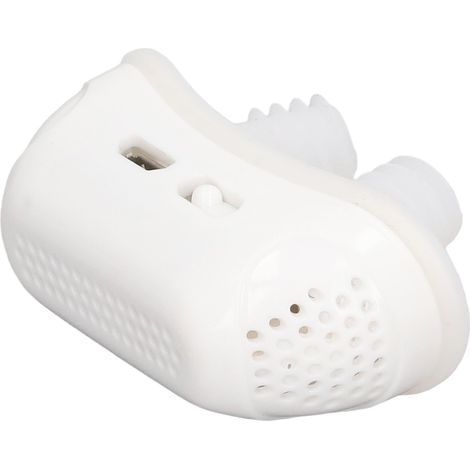 Dispositif électrique anti-ronflement en silicone souple, améliore la qualité du sommeil, bouchons d'aération nasaux pour hommes et femmes, blanc (1/5)