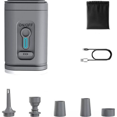 Pompe à air électrique EINNENFFER, accessoires inclus, fonction gonflage et dégonflage, ABS, multifonctionnelle, portable, rechargeable par USB, pour matelas gonflables, jouets de piscine, flotteurs, (1/5)