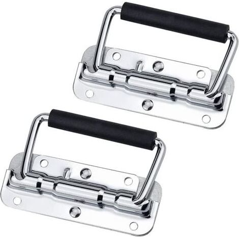 2 Stück Metalltürgriff, Federklappgriff, Metallkoffergriff, Einbaugriff für Koffer, Koffergriff usw. (1/4)