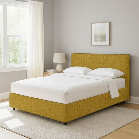 Cama Individual Louth, Desenfundable, Hecho en Italia, Ocre (1/5)