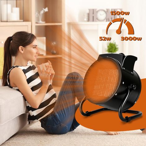 SWANEW Termoventilatore in ceramica 3000W silenzioso con protezione da surriscaldamento termoventilatore per bagno (1/5)