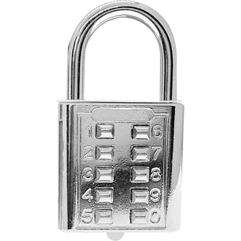 Cadenas à combinaison de boutons, chiffres en alliage de Zinc, verrouillage par mot de passe pour boîtier de chariot, classeur, clavier argenté