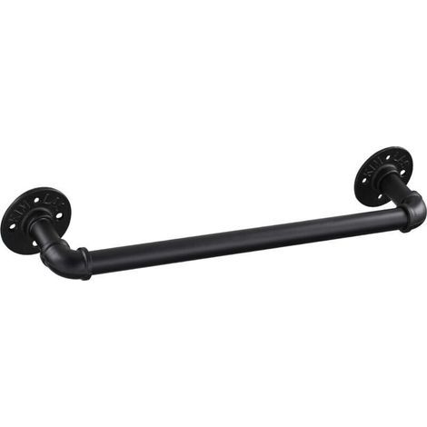 Porte-serviettes mural style industriel 45,7 cm (18 pouces), accessoires de salle de bain, support mural à monter soi-même, lot de 1 (1/3)
