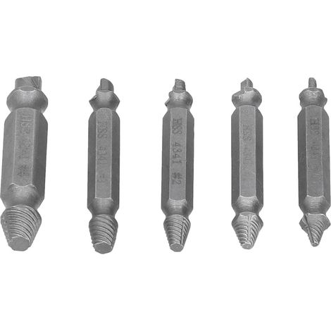 Kit de 5 extracteurs de vis sans tête à double tête pour boulons métalliques, avec boîte en plastique. (1/5)