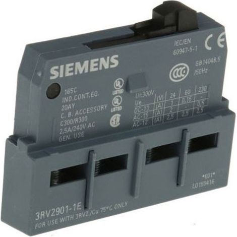 Interruptor modular Siemens 3RV2901 1NO 1NC color estándar