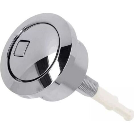 Bouton Poussoir Double Chasse d'Eau Chromé - Compatible Réservoirs 280 - Plastique Chromé Argent - 4,8 cm - 1 Pièce (1/4)