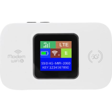 Routeur Hotspot WiFi de Voyage Plug and Play avec Double Emplacement pour Carte SIM 300 Mbps Routeur Portable WiFi Mobile 4G avec Batterie Intégrée de 3000 MAh (White) (1/5)