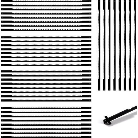 40 Pièces Lames de Scie à Chantourner, 10/15/18/20/24 dents Accessoires de Scie a Chantourner Acier, Lames de Scie en Acier Carbone pour Bois, Plastique, Mousse, Métaux mous (1/5)