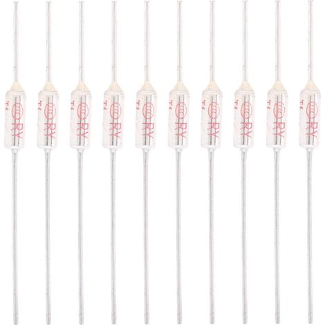 10 Pièces Fusible Thermique 10A 250V, Coupure de Coque Métallique TF 72-250℃ Protéger le Circuit Contre les Dommages (192℃/377.6℉) (1/5)