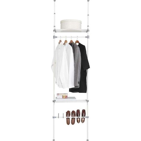 Vestidor para dormitorio 2 baldas y zapatero acabado blanco 240/280cm(alto) 68cm(ancho) 25cm(fondo) (1/4)