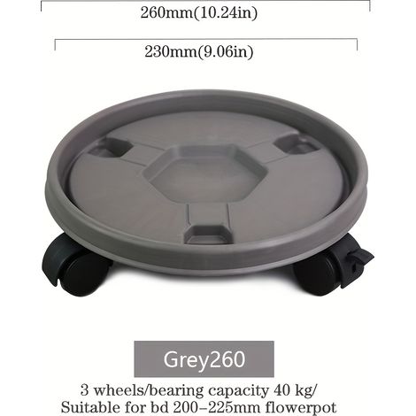1 plateau mobile, base de pot de fleurs à roulettes multidirectionnelles, plateau pour pot de fleurs d'intérieur