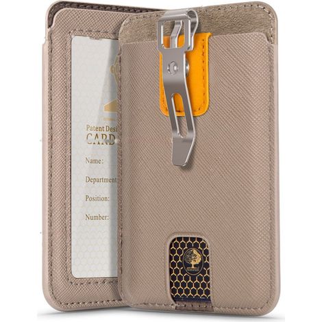 Porte-cartes - Porte-badge En Cuir Pu Avec Pince Métallique Arrière - Pour Bureau Extérieur Professionnel - 1 Pièce (1/5)