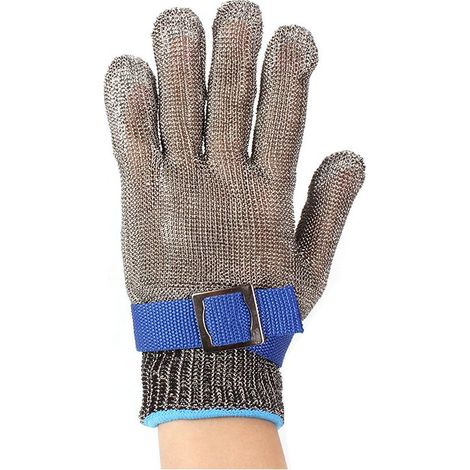 Gants résistants aux coupures en acier inoxydable et fil métallique - Gants de travail pour la cuisine des huîtres, la coupe de la viande, la sculpture du bois et le jardin - Pour homme et femme - 1 p (1/5)