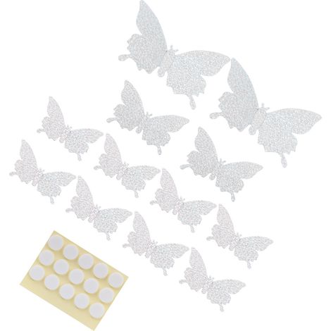 Glänzende 3D-Silberaufkleber, Tapete in Tapetenoptik, 12 Stück, für Wohnzimmer, Hochzeiten und Heimdekoration. (1/5)