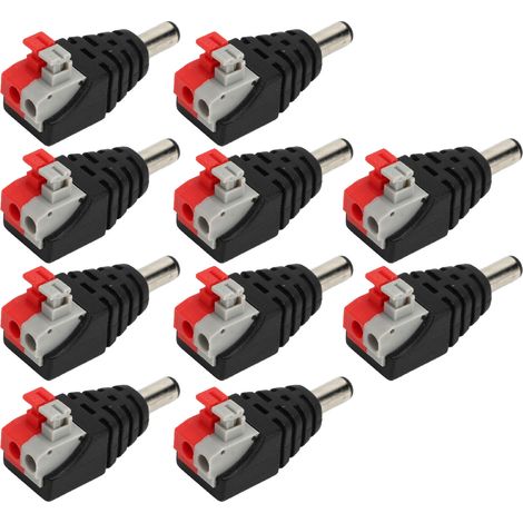 Packung mit 10 BNC-Koaxialadaptern (männlich) für Videoüberwachungskabel von CCTV-Kameras, RCA-AV-Anschluss (1/5)
