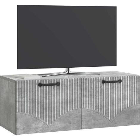 Maison Exclusive - Meuble TV mural Gris béton 78,5 x 31 x 30 cm Bois d'ingénierie
