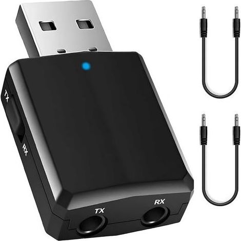 Adaptateur 5.0, Adaptateur 3-en-1 Bluetooth Récepteur USB sans Fil avec 2X Câble Audio 3.5 mm pour TV/PC/Autoradio/Casque/Ordinateur Tablette, 10M de Distance (1/5)