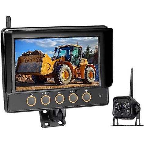 Caméra de recul sans fil pour camping-car, camion et remorque, système de moniteur HD 720p de 7 pouces avec antenne, étanche IP68, vision nocturne infrarouge (1/5)