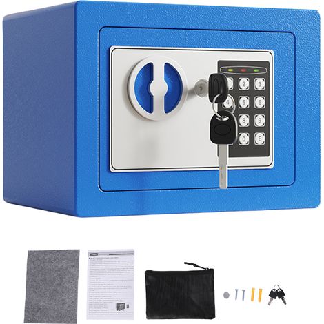 Coffre-fort domestique ignifugé et étanche + pochette pour documents avec fente pour pièces, clavier numérique et sécurité numérique pour documents, espèces, or, bijoux et objets de valeur. Coffre-for (1/5)