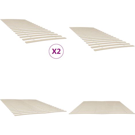 Lattenroste mit 34 Latten 2 Stk. 90x200 cm - Holz Lattenrost - Lattenrost 90x200 - Lattenrost Massiv - Lattenrost Zusammenfaltbar - Pappelholzlattenrost - Home & Living (1/5)