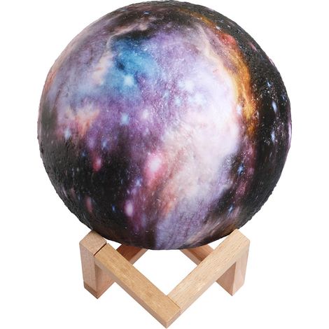 Lampada Tavolo Pianeta 18cm Luce LED RGB Cambio Colore Moon Luna USB Telecomando