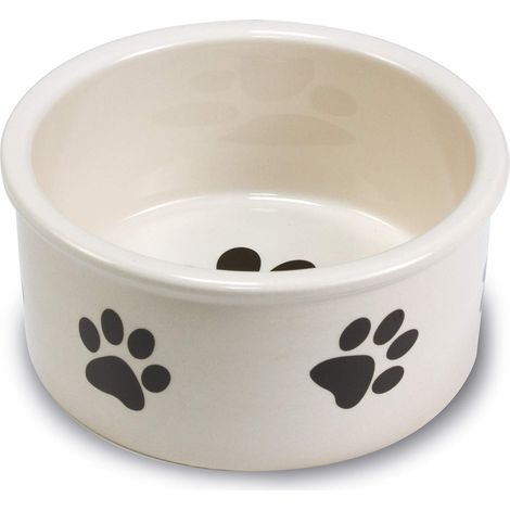 ARQUIVET Ciotola in Ceramica "Impronte" - Ciotola per Cani e Gatti - 12 cm
