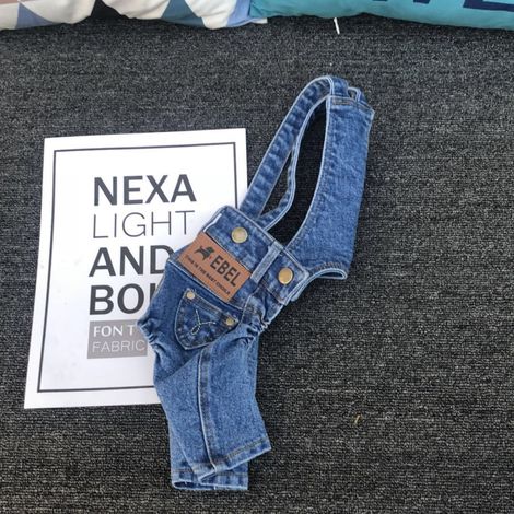 Pantalon en jean pour chien/chat, style cowboy, bleu foncé, taille S (1/5)
