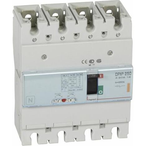 Disjoncteur magnétothermique DPX³250 pouvoir de coupure 25kA 400V - 4P - 250A - LEGRAND