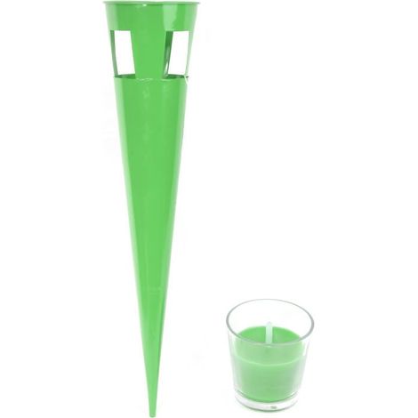 Antorcha perfumada con aroma a citronela - Metal, verde, 36 cm, para uso exterior (1/3)