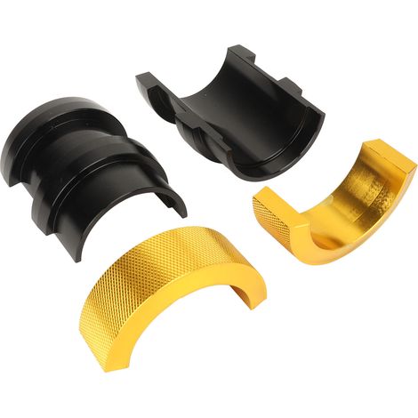 Ortviai Kit de 4 embouts d'installation pour joints d'étanchéité de fourche moto – aluminium anodisé jaune, diamètre 49-50 mm (1/5)