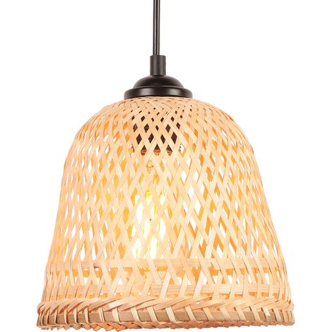 Bambou Lustre Suspension Style Bohème Abat-jour Lampe Gage Suspendue Luminaire E27 pour Hotel Restaurent Salle à Manger Salon (1/5)
