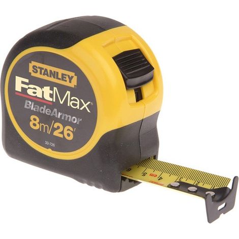 Stanley FatMax 8M/26FT Tape Measure with Blade Armor – Metric and Imperial, Model 0-33-726 (1/10)