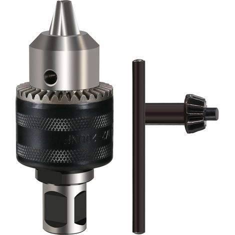Adaptateur de mandrin magnétique de 1/16 à 1/2", tige Weldon de 1,9 cm avec clé de mandrin, adaptateur de foret fileté UNF de 1/2" - 20, mandrin de perceuse magnétique pour perceuse magnétique (1/5)