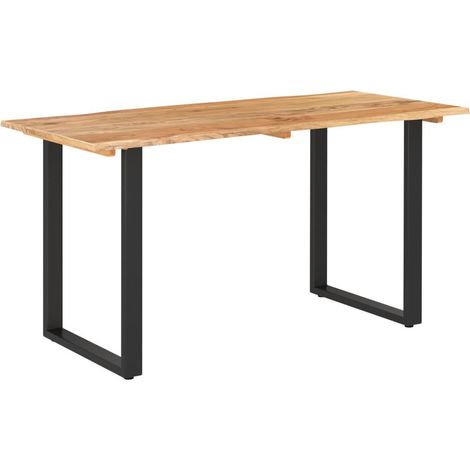 Table de salle à manger 140x70x76 Bois d'acacia solide 3 (1/5)