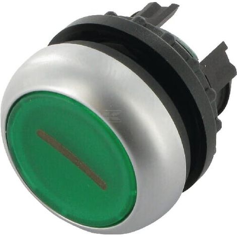 Eaton Pulsador luminoso, RMQ-Titan, enrasado, momentáneo, verde, rotulado, anillo frontal Titan, 216938