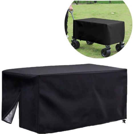 Funda protectora para carrito de transporte - Impermeable - Resistente a los rayos UV - Resistente al polvo - Tejido Oxford 210D - Para carritos de jardín (no para carritos de camping) -Crezuo