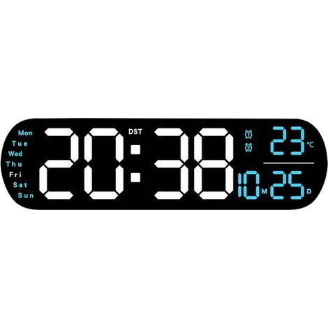 Grande orologio digitale da parete - Sveglia a LED - Per casa - Camera da letto - Cucina - Palestra e ufficio