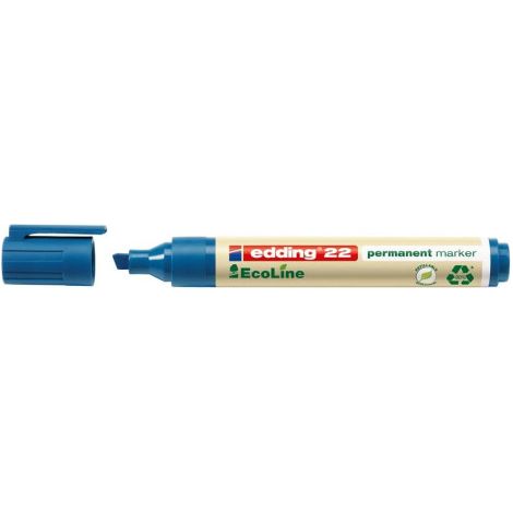 Edding 22 EcoLine marcador permanente Punta de cincel Azul