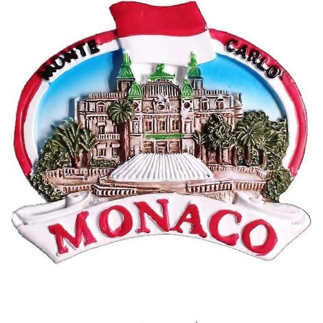 Aimant de réfrigérateur Monte Carlo Monaco 3D, souvenir de voyage, cadeau de voyage, décoration pour la maison et la cuisine, autocollant magnétique, collection d'aimants de réfrigérateur Monaco (1/5)