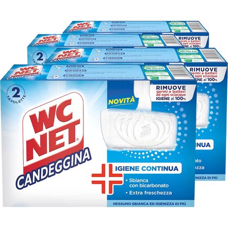 SET 4 WC NET IN CONFEZIONE DA 2 PZ TAVOLETTE IGIENIZZANTI CON CANDEGGINA