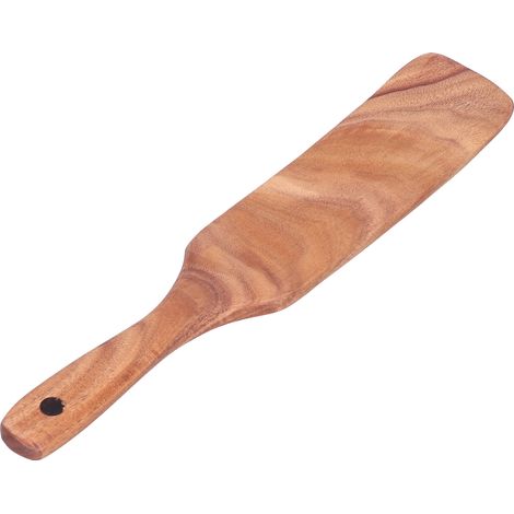 Spatule en teck (1 pièce) en bois, idéale pour la cuisson des steaks, pizzas et salades. Convient également comme cadeau d'affaires ou pour la cuisine domestique. Dimensions : 25,5 x 4 cm. (1/5)