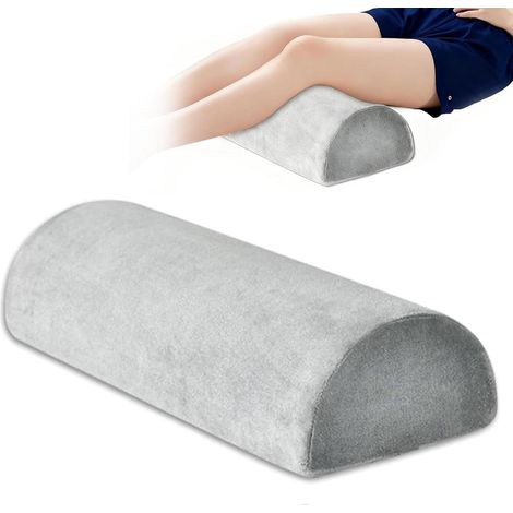 Oreiller de genou TuseRxln – Pour dormeurs latéraux – Forme ergonomique demi-lune avec noyau en mousse à mémoire de forme pour le soutien et le soulagement du corps – 1 pièce – Gris (1/5)